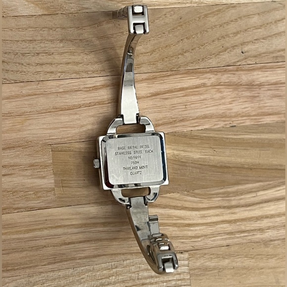 Anne Klein Ladies Watch Stainless Bracelet White Rectangular Dial Rare